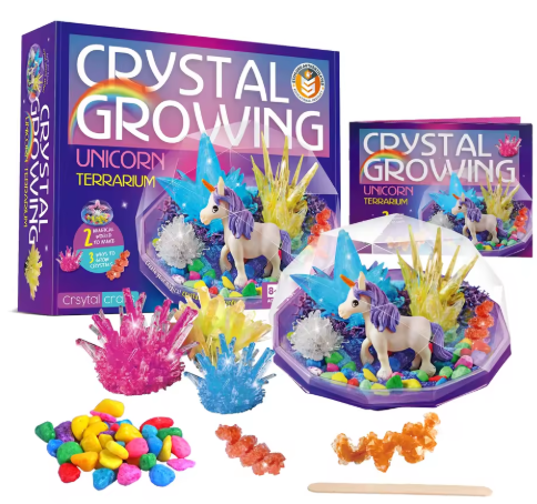 Crystal Growing Unicorn Terrarium